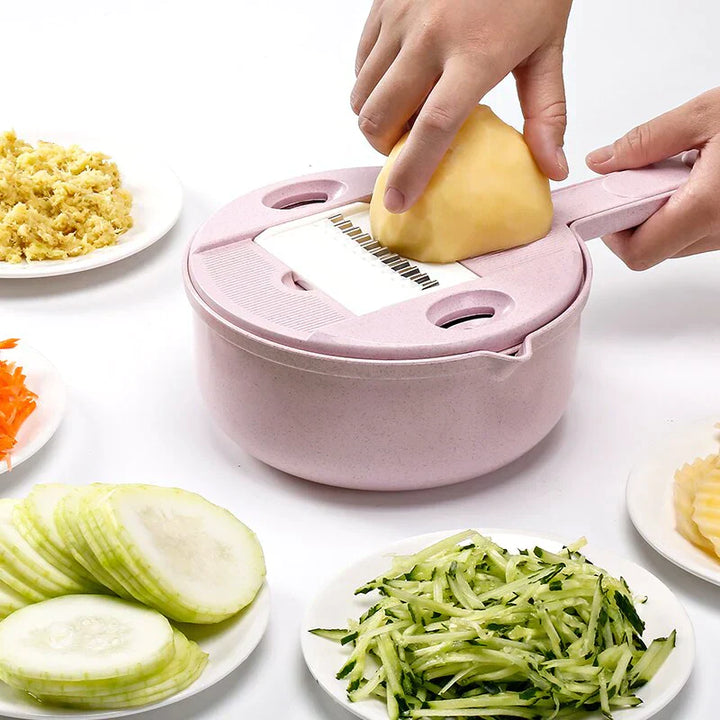 Siopsrl| Multifunctional Vegetable Grater with Sieve – 3-in-1 Kitchen Grater for Vegetables & Fruits | Practical Kitchen Helper with Collection Tray