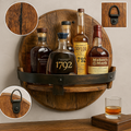 Siopsrl| Rustic Oak Wall Shelf for Whiskey Bottles