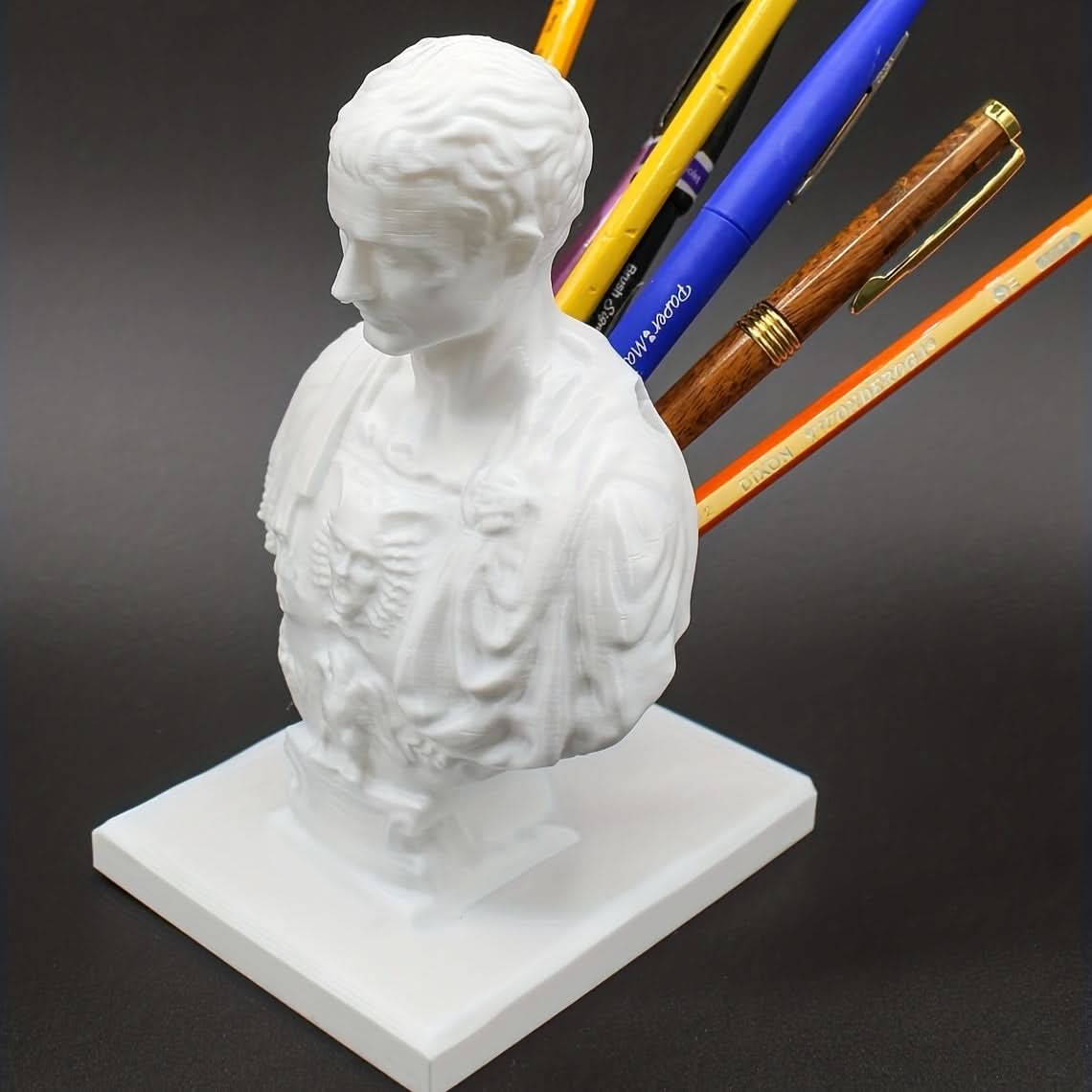 Siopsrl| Julius Caesar Desk Pen Holder Vintage History Office Accessory