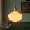 Siopsrl| Vintage Brass Lantern Glass Pendant Light