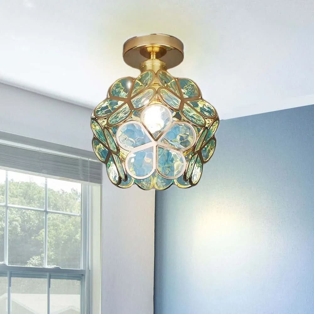Siopsrl| Flowers Style Glass Hallway Ceiling Light