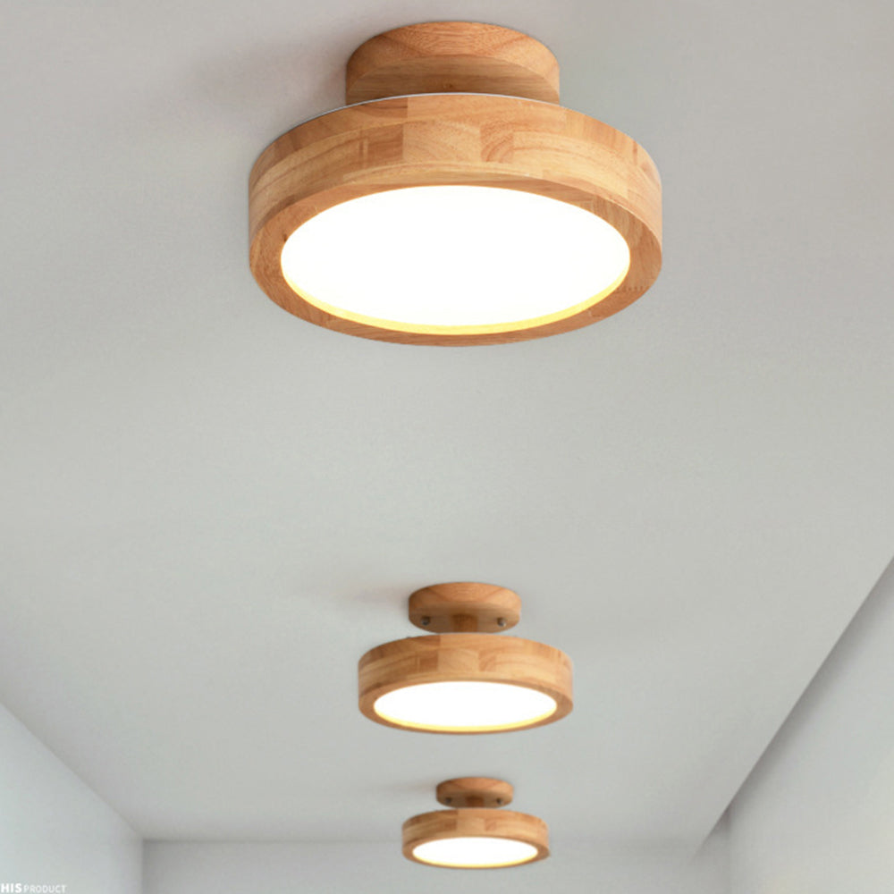 Siopsrl| Ceiling Light Wooden LED Flush Mount Fixture