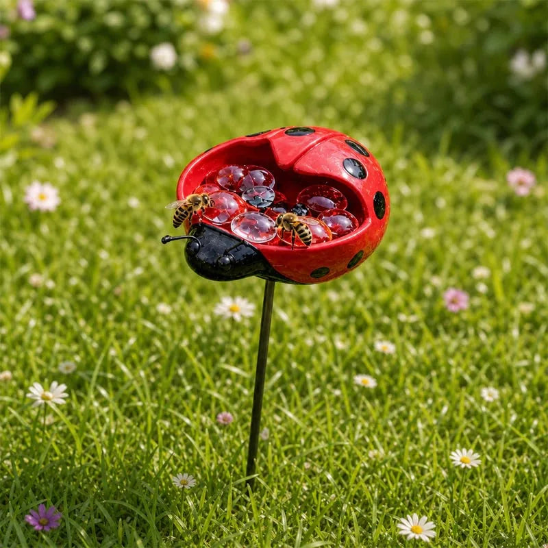Help Pollinators Thrive! | Frog. Snail & Ladybug Water Bowl Deco