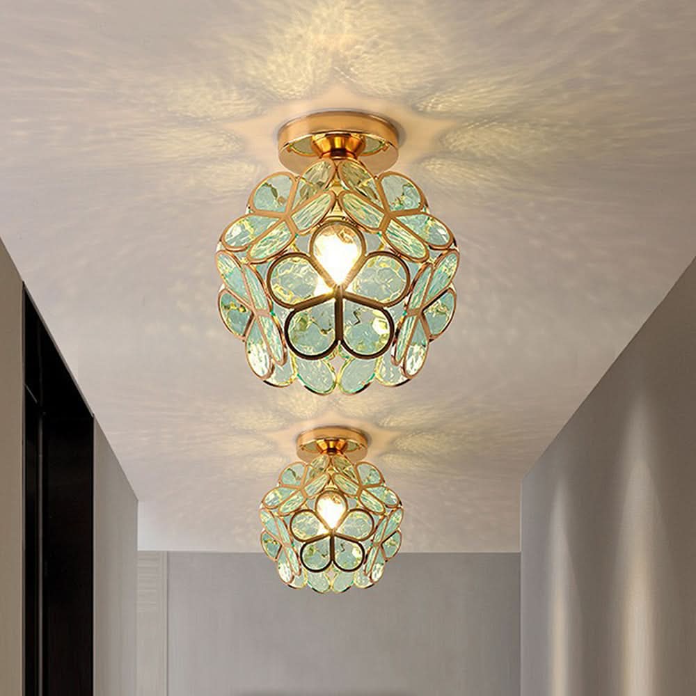 Siopsrl| Flowers Style Glass Hallway Ceiling Light