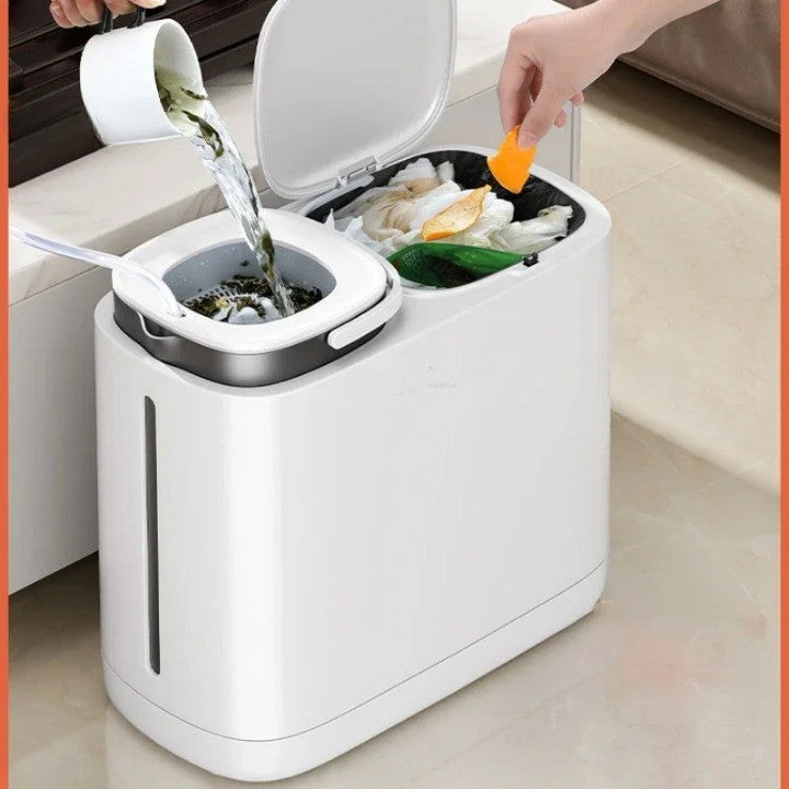 Siopsrl| Dual Compartment Dry Wet Section Efficient Modern Home Trash Can