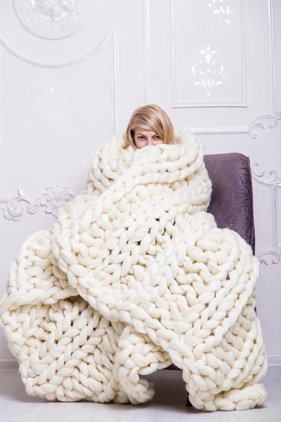 Siopsrl| Chunky Knit Blanket