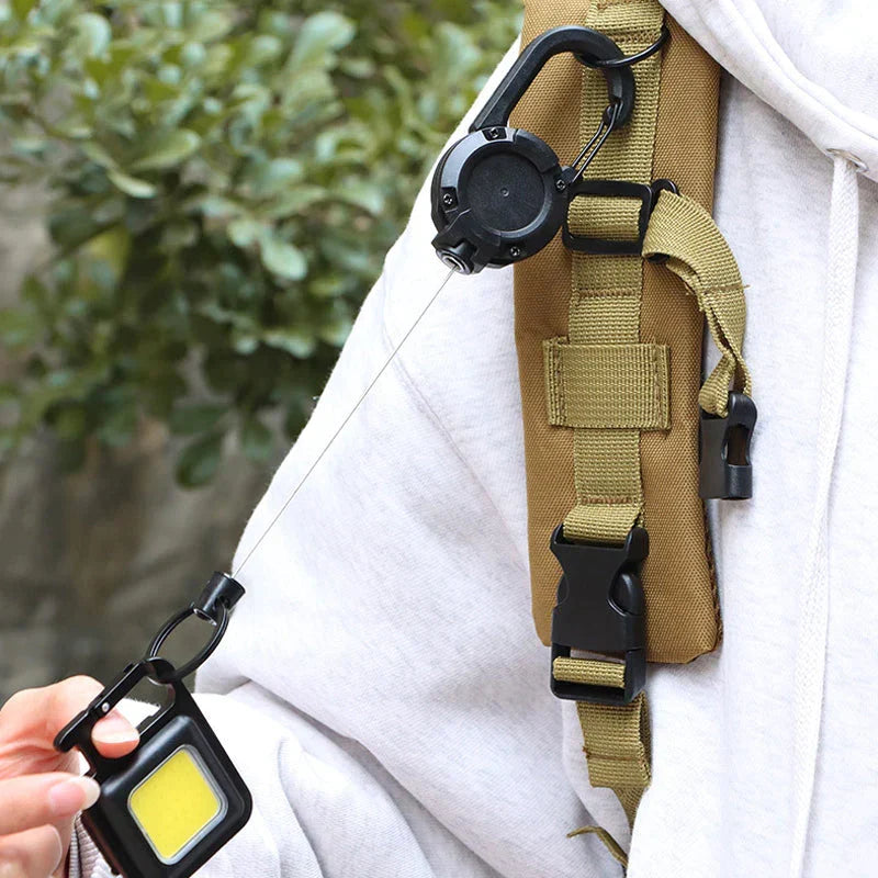 Outdoor Automatic Expandable Wire Rope Luya Theft Protection Tactical Keychain | Siopsrl