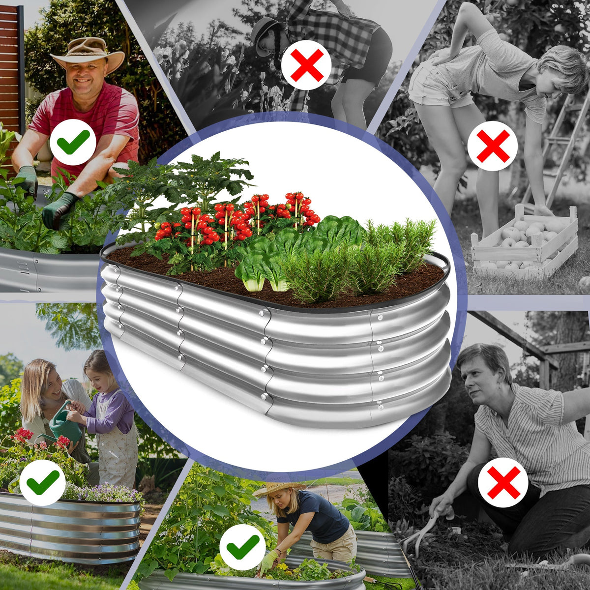 Galvanised Steel Raised Garden Bed - Easy Installations Siopsrl