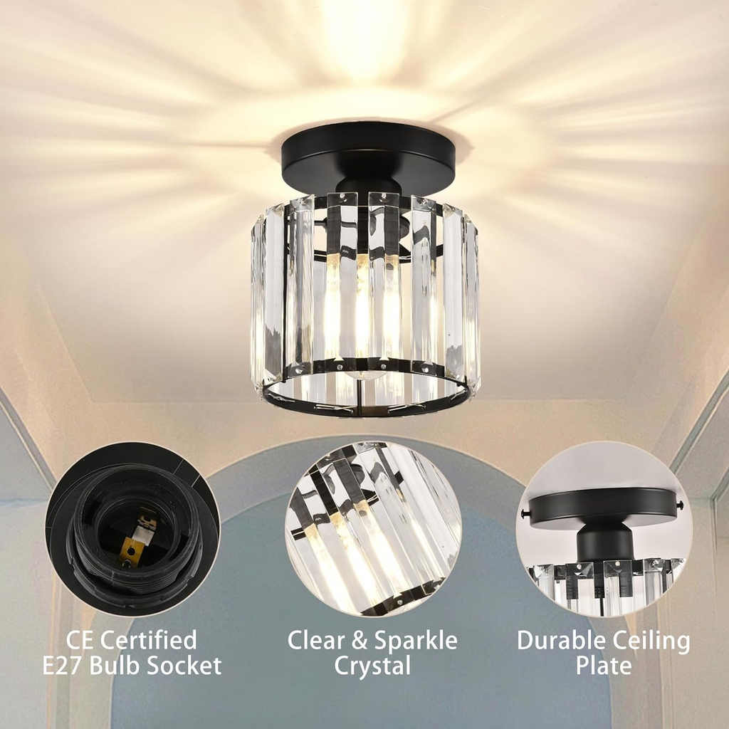 Siopsrl| Ceiling Light Crystal Flush Mount Modern Fixture