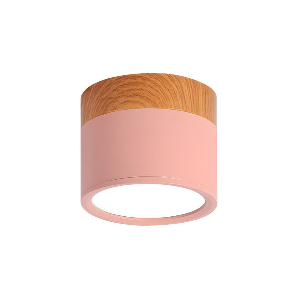 Siopsrl| Ceiling Light with Pink Flush Wood Finish
