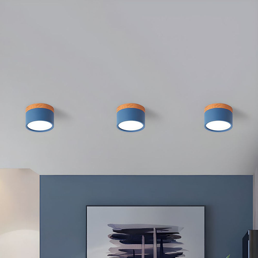 Siopsrl| Ceiling Light with Pink Flush Wood Finish