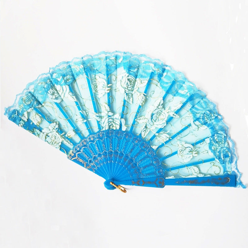 Siopsrl | Ladies' Fan with Floral Lace Designs Siopsrl