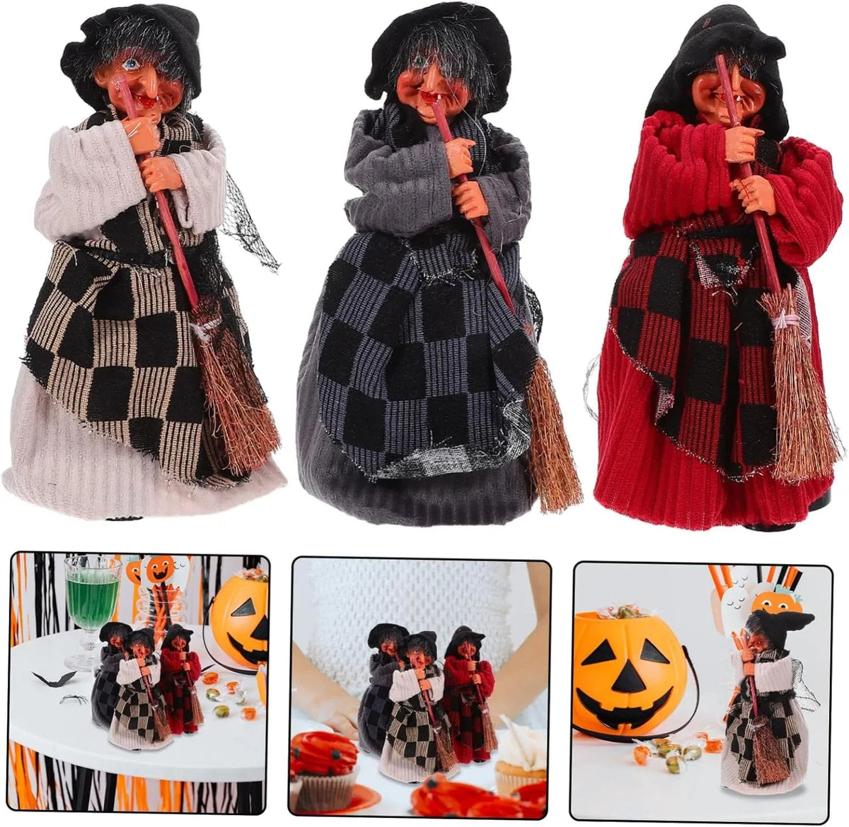 Siopsrl| Halloween Witch Doll Statue Decor Desktop