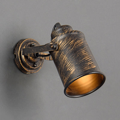 Siopsrl| Metal cylinder wall lamp vintage rustic 1 light coffee house wall lamp pendant lamp in brass