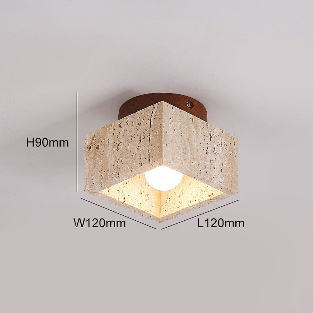 Siopsrl| Ceiling Light Wood Cylinder Flush Mount Fixture