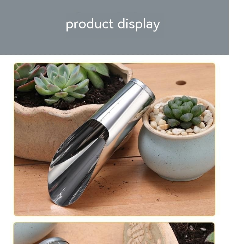 Siopsrl| Stainless Steel Scoop for Potting Soil – Robust Planting Scoop for Garden and Balcony