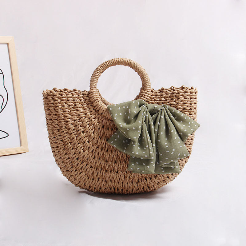 Siopsrl | Braided basket bag with decorative scarf Siopsrl