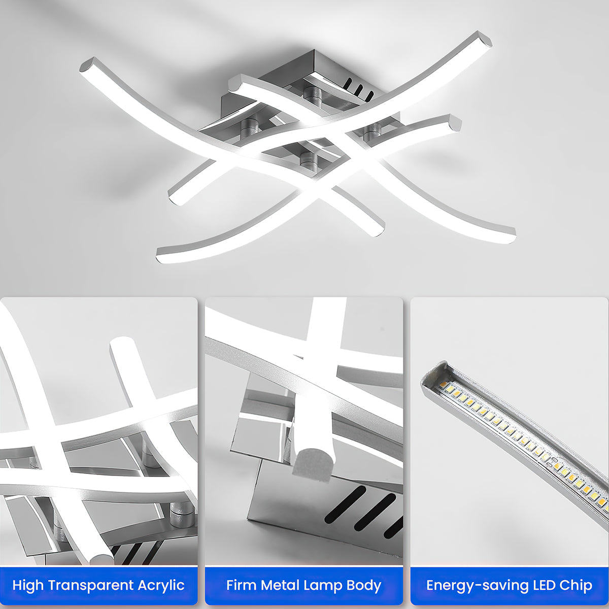 Siopsrl| LED Ceiling Light Modern Aluminum Flush Fixture