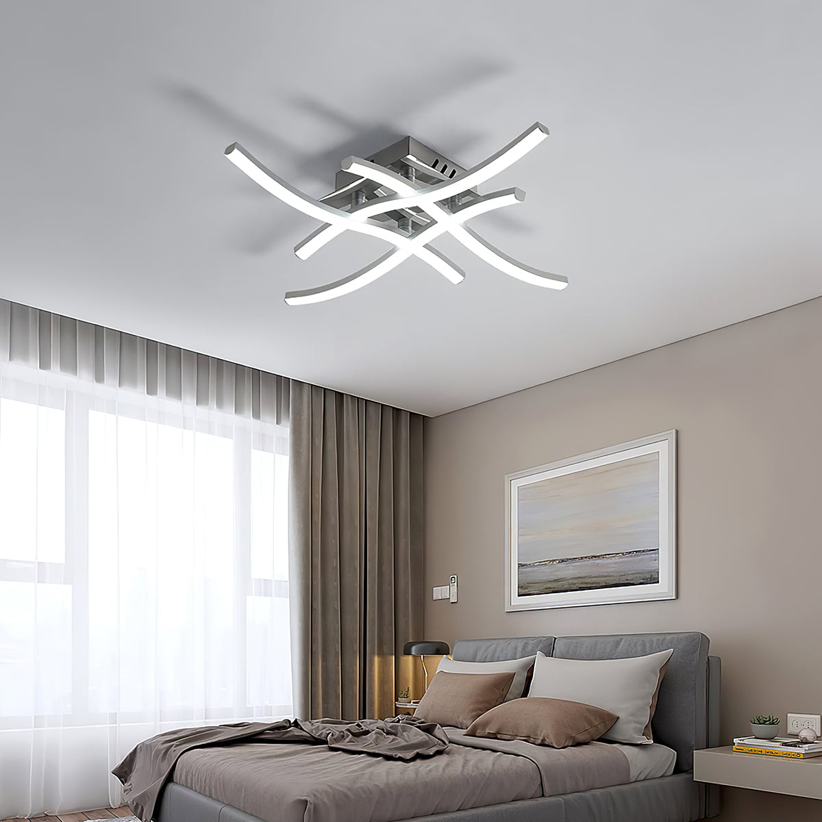 Siopsrl| LED Ceiling Light Modern Aluminum Flush Fixture