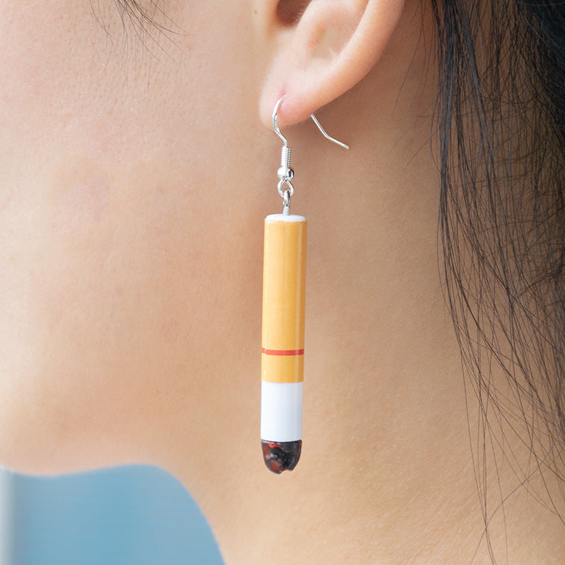 Siopsrl | Playful Cigarette-Inspired Dangle Earrings Siopsrl