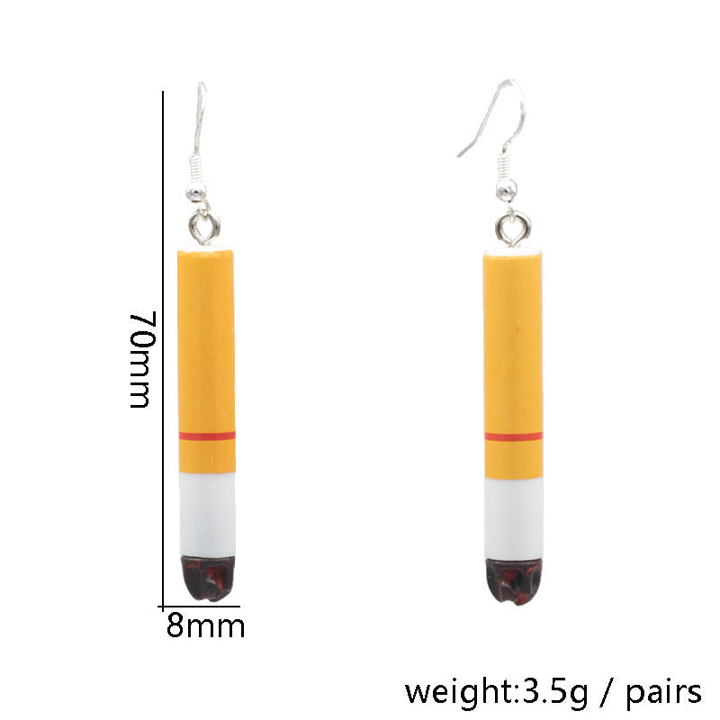 Siopsrl | Playful Cigarette-Inspired Dangle Earrings Siopsrl
