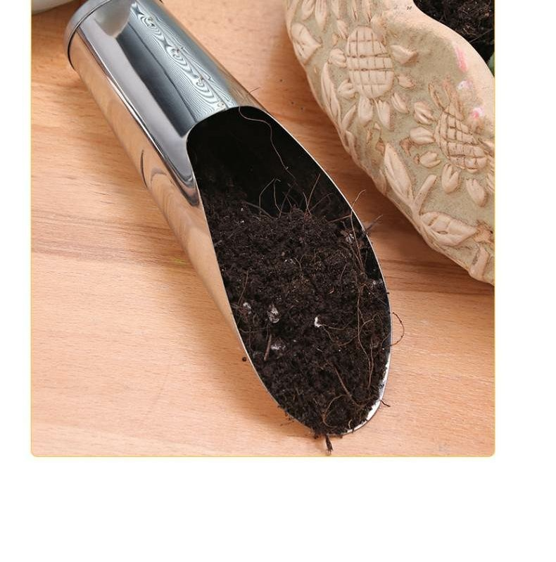 Siopsrl| Stainless Steel Scoop for Potting Soil – Robust Planting Scoop for Garden and Balcony