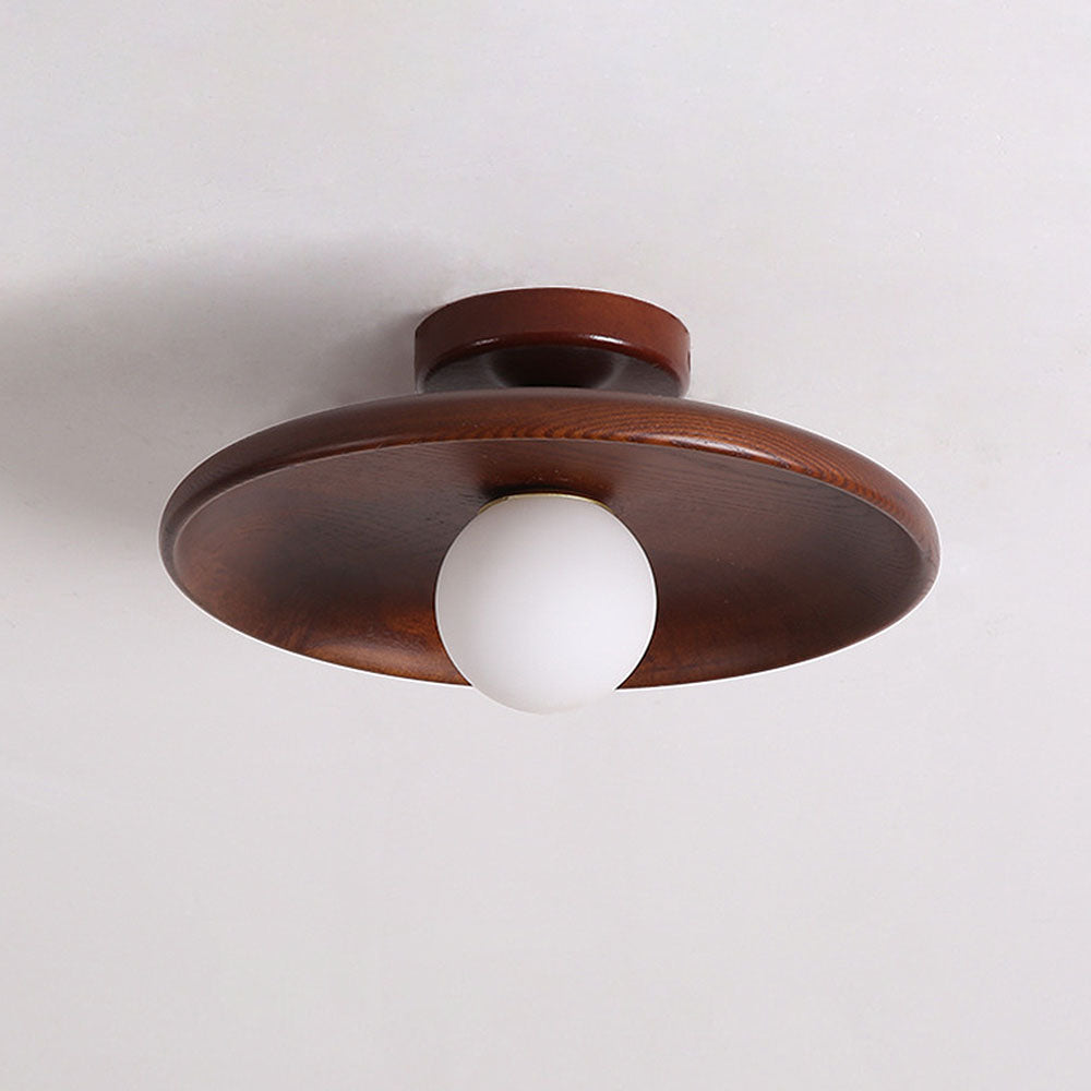 Siopsrl| Nordic Wood Round Ceiling Light Fixture - Minimalist Design for Hallway & Living Room Lighting