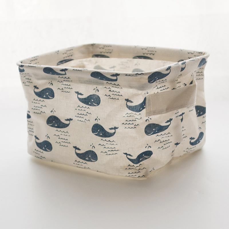 Siopsrl| Foldable Cotton Fabric Storage Basket