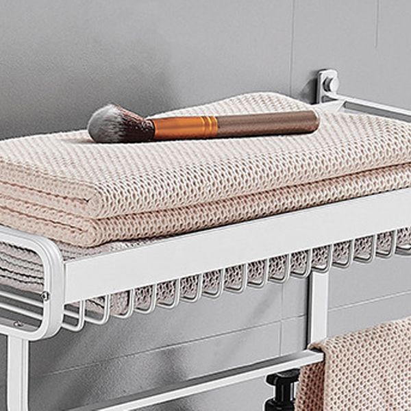 Siopsrl| Black / Silver Bathroom Accessories Aluminum Hardware Set Bathroom Shelf