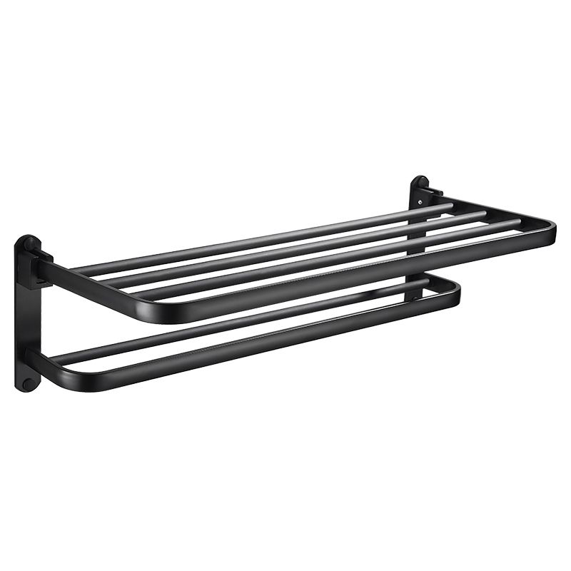 Siopsrl| Modern Classic Bathroom Hardware Set Matte Black Bathrobe/Towel Bar & Bathroom Shelf