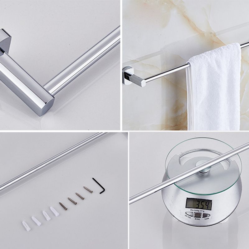 Siopsrl| Contemporary Bathroom Accessories Hardware Set in Silver Metal