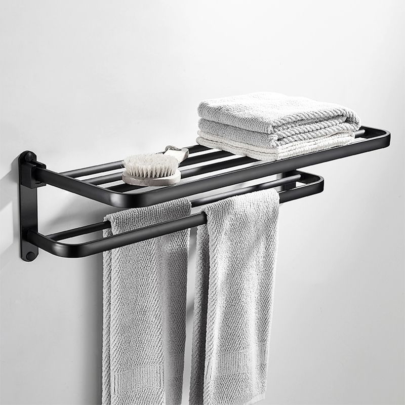 Siopsrl| Modern Classic Bathroom Hardware Set Matte Black Bathrobe/Towel Bar & Bathroom Shelf