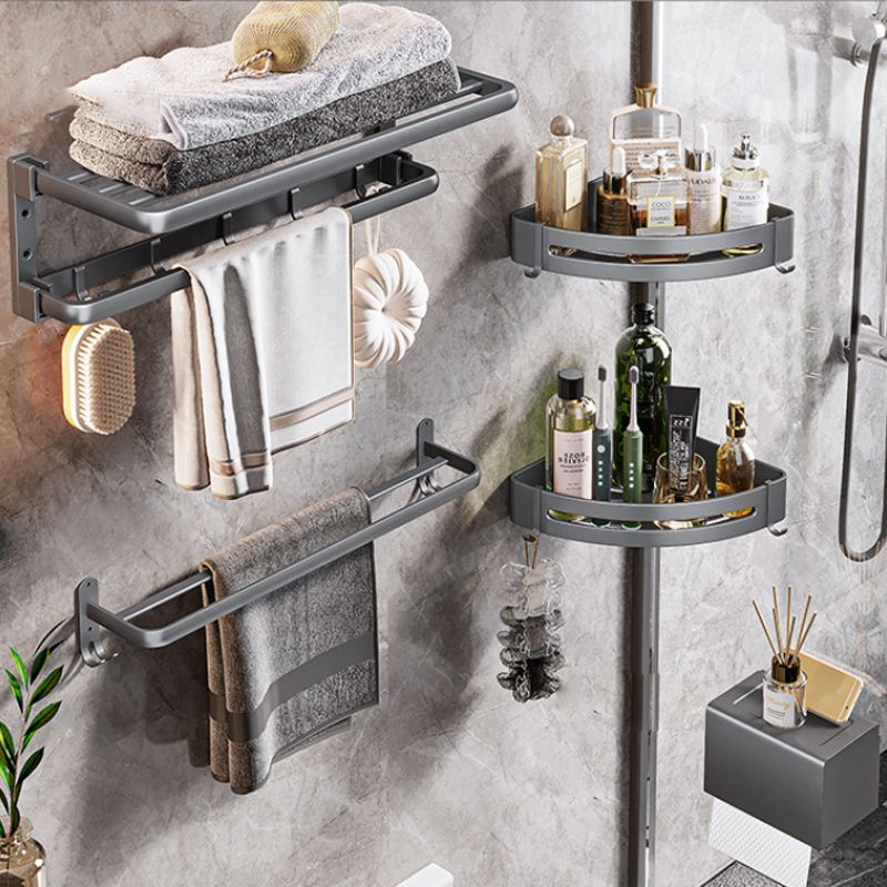 Siopsrl| Modern Bathroom Accessories Hardware Set Gray Towel Bar Bathroom Shelf Bathroom Hardware Set