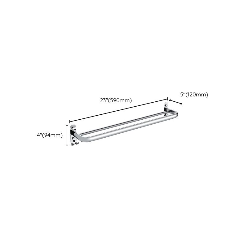 Siopsrl| Chrome Modern Bathroom Hardware Set Stainless Steel Towel Hook/Towel Rail & Bathroom Shelf