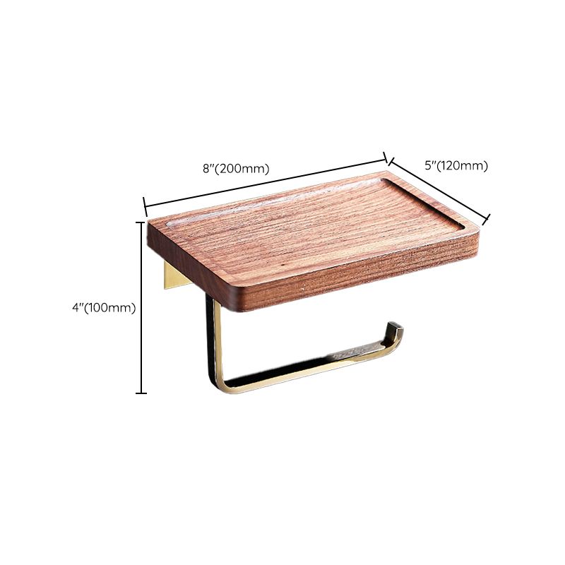 Siopsrl| Polished Brass Bathroom Hardware Set Metal & Wood Bathroom Set with Bath Shelf/Towel Bar