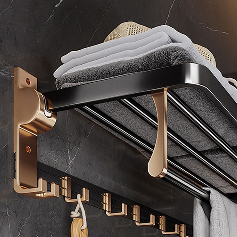 Siopsrl| Black and Brass Bathroom Hardware Set Modern Stainless Steel Bathroom Shelf/Towel Holder/Paper Holder