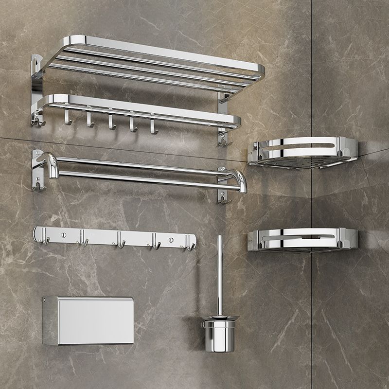 Siopsrl| Silver/Black Bathroom Hardware Set Modern Bathroom Accessories Hardware Set
