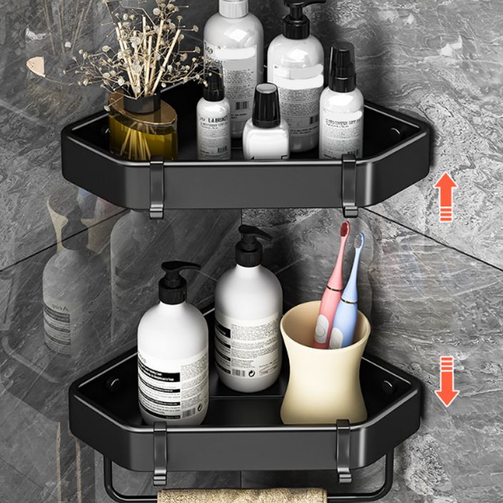 Siopsrl| Modern Black-White Metal Bath Hardware Set Bath Shelf Bathroom Hardware Set