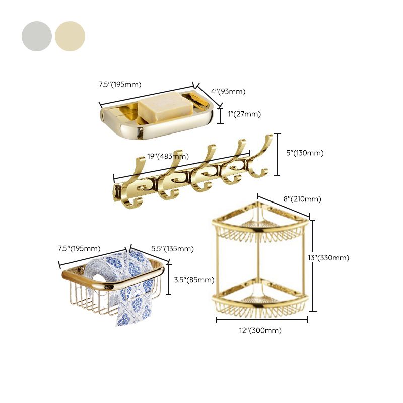 Siopsrl| Chrome/Gold Bathroom Accessories Set Modern Metal Bathroom Hardware Set
