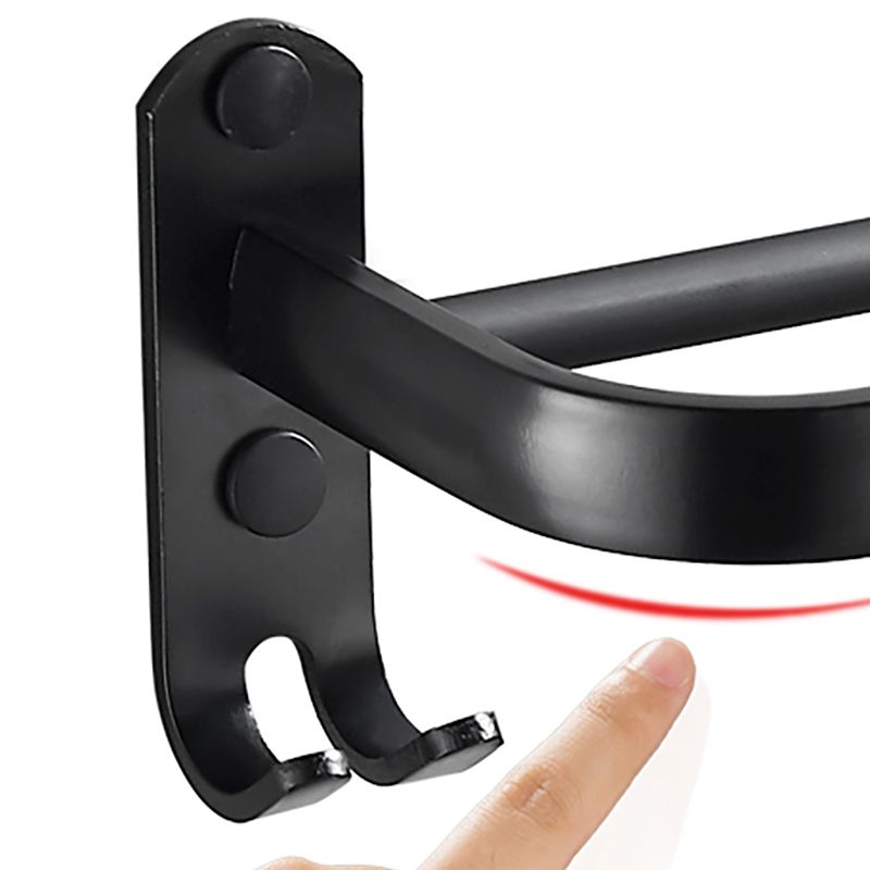 Siopsrl| Modern Classic Bathroom Hardware Set Matte Black Bathrobe/Towel Bar & Bathroom Shelf