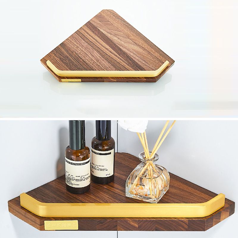 Siopsrl| 6-piece walnut bathroom accessory set metal gold bath hardware set