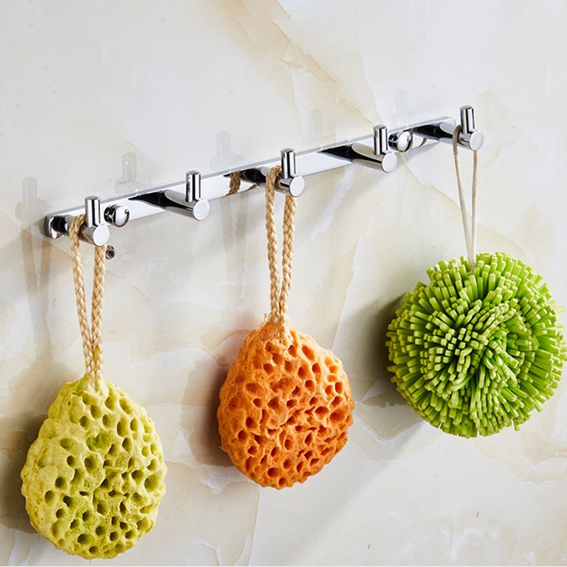 Siopsrl| Contemporary Bathroom Accessories Hardware Set in Silver Metal