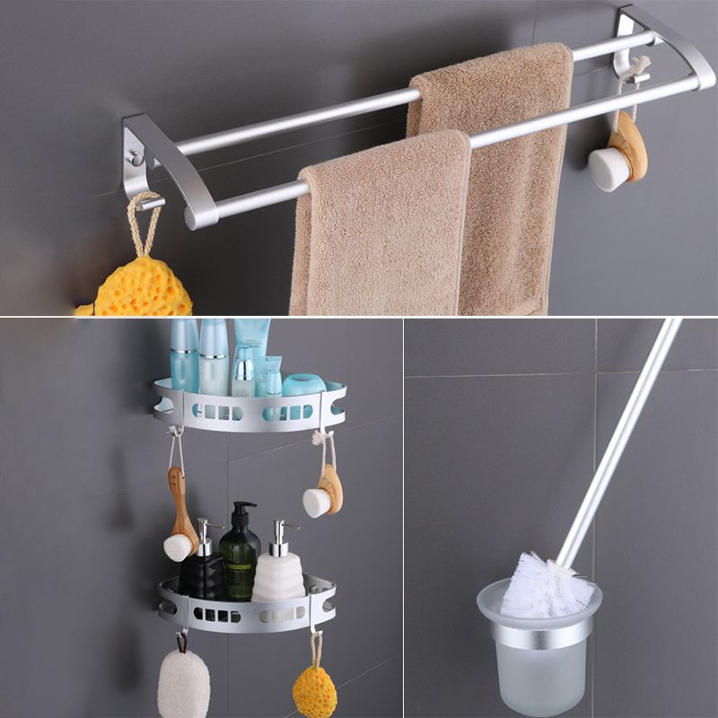 Siopsrl| 6-piece modern bathroom hardware set made of aluminum with towel holder/paper holder