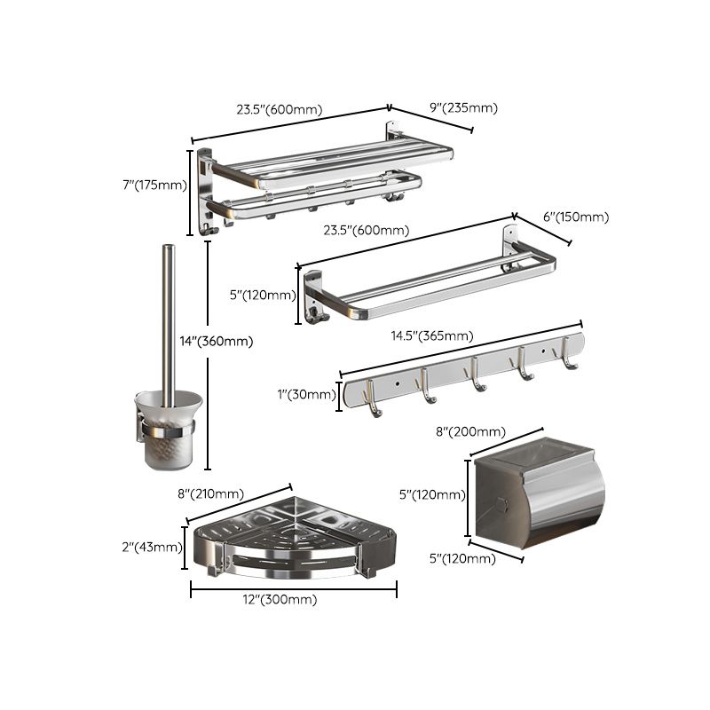 Siopsrl| Modern Bathroom Accessory Set Paper Holder Bathroom Shelf Stainless Steel Bathroom Hardware