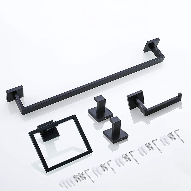 Siopsrl| 7-piece bathroom accessory set made of stainless steel with paper holder/robe hook/towel ring bar