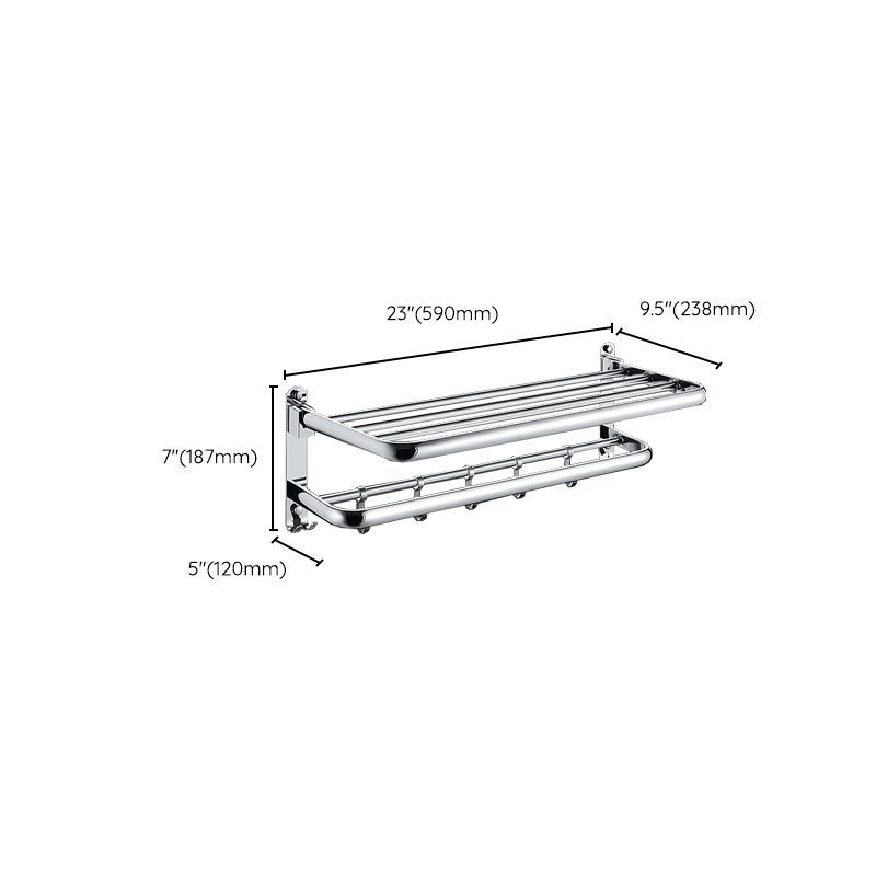 Siopsrl| Chrome Modern Bathroom Hardware Set Stainless Steel Towel Hook/Towel Rail & Bathroom Shelf