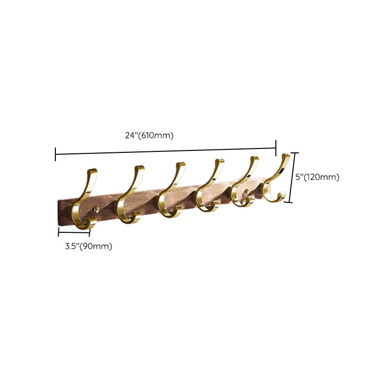 Siopsrl| Polished Brass Bathroom Hardware Set Metal & Wood Bathroom Set with Bath Shelf/Towel Bar