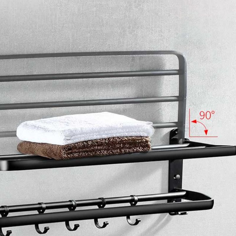 Siopsrl| Modern Aluminum Bathroom Hardware Set Black Bathroom Accessory Set
