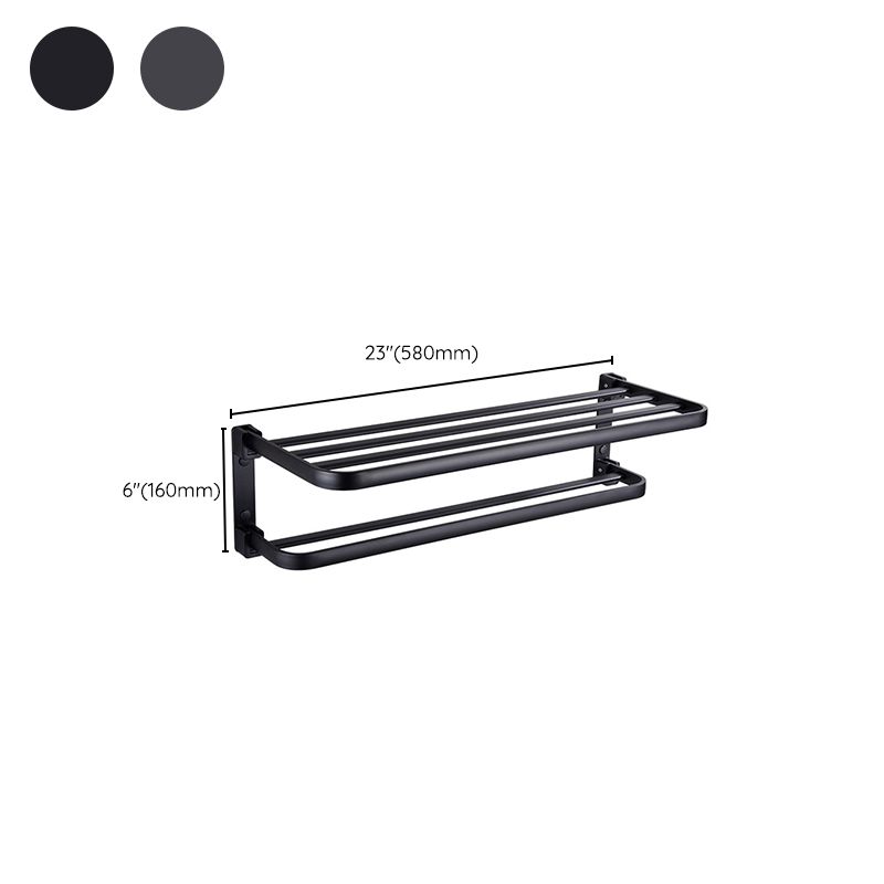Siopsrl| Modern Bathroom Accessory Set Matte Black/Grey Bathroom Shelf/Towel Holder & Paper Holder