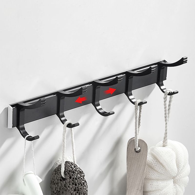 Siopsrl| Modern Classic Bathroom Hardware Set Matte Black Bathrobe/Towel Bar & Bathroom Shelf